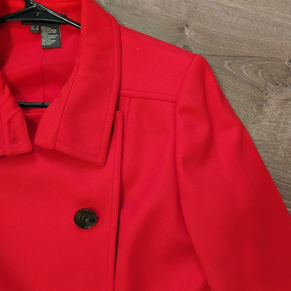 Per Se Red Wool Peacoat Jacket 8 Christmas Holiday Work Chic Classy Sophisticate - Picture 8 of 14